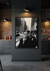 Woman Smoking Cigarette Black and White Photography Poster NYC Street Art Print