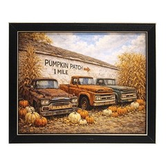 NEW PRIMITIVE FALL HARVEST PUMPKINS PRINTS 3 ASSORTED 11″Wx9″H Framed Farmhouse