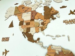 Birch Plywood World Map Wall Decor – Retro Style