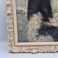 Set of 2 Vintage Cherry Jeffe Huldah Prints Ornate Wood Frames Paris Decor 17”