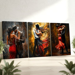 3 Pieces Romantic Dance Couple Large Wall Art Set for Living Room Set Of 3