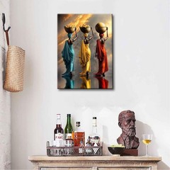 Black Girl Canvas Wall Art African American Woman painting Decor Pictures Ret…