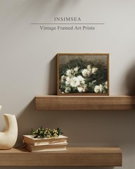 Framed Canvas Wall Art Vintage Decor, Vintage Flower Pictures Decor Aesthetic…