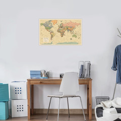 2 Pack – Laminated World Map & US Map Poster Set – Wall Chart Map of the World