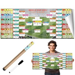 2026 World Cup Schedule Poster – Extra Large 43.31″X17.72″ Waterproof PP, Dry Er