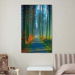 Landscape Poster Road Trees Home Unframed Indoor Canvas Art 12×18 Inch 1-Piece