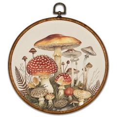 Vintage Round Wall Art Decor – Boho Botanical Wall Art Canvas Frame Artwork P…