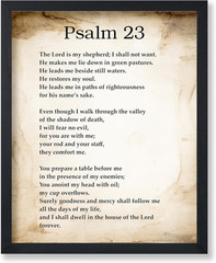 Psalm 23 Print – Bible Verse Poster – Scripture Art – Inspiring Gift for Men, Wo