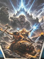 BARBARIAN POSTER FANTASY ART 12X18 MATE CARDSTOCK 130 lb NEW CONAN TARZAN 6A