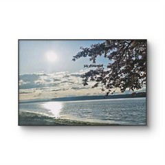 Sea Sunset with Vibrant Leaves | Original Photography Unframed Canvas 8×12 in