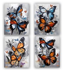 ​Colorful Butterfly Pictures Wall Decor,Butterfly Wall Art Canvas,Insect Natu…