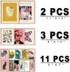 16 PCS Framed Eclectic Wall Art Decor, Modern Maximalist Home Gallery Wall Fr…