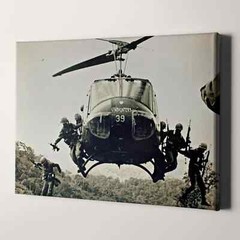 Vietnam War Helicopter USA Military 1960s Canvas Print Wall Art