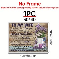 1 PC Frameless Lavender Canvas Print – Artistic Romantic Couple Wall Decoration