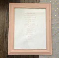 women scripture framed wall art you are beautiful verses pink white 17 x 14 inch