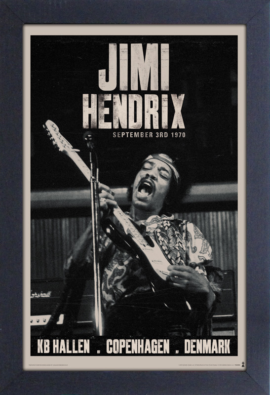 JIMI HENDRIX COPENHAGEN 13×19 FRAMED GELCOAT POSTER GUITAR LEGEND ICON MUSIC NEW