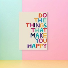 Canvas Art Colorful Quote Do The Things That Make You Happy Wall Decor