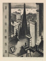 The Temples of New York : C. R. W. Nevinson : 1919 : Archival Art Print