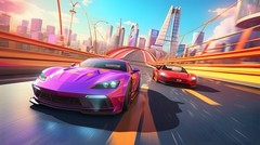 Purple & Red Luxury Sports Cars poster A4/A3 Choose size Semi-Gloss poster only