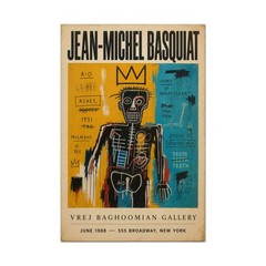 Basquiat 1988 Exhibition Rolled Poster – Urban Art Decor for Art Lovers