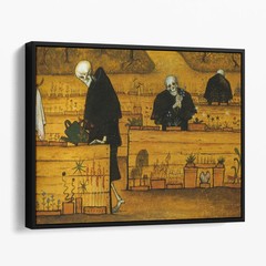 The Garden Of Death by Hugo Simberg Skeleton Canvas Print Wall Art