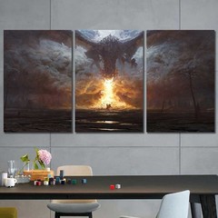 Dragon Fantasy GOT Multiple Options 3 4 5 Panel Canvas Wall Art Home
