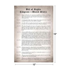 Bill of Rights The United States of America Historical Document Poster 12×18