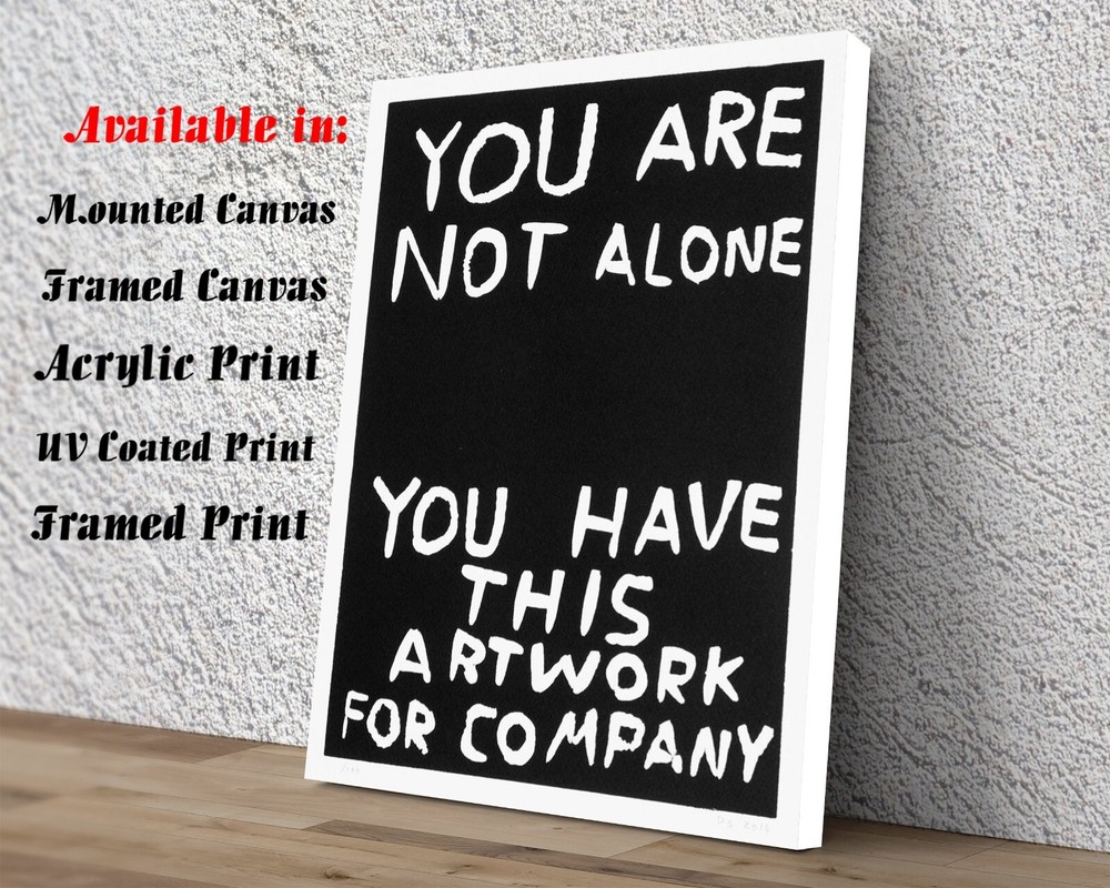 David Shrigley Not Alone Art Print | Mounted Canvas | Framed Canvas |Acrylic