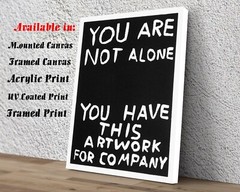 David Shrigley Not Alone Art Print | Mounted Canvas | Framed Canvas |Acrylic