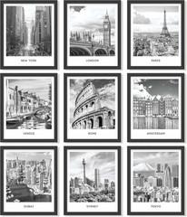 Black White City Wall Art Print – Cityscape Pictures, Famous Architecture Landsc