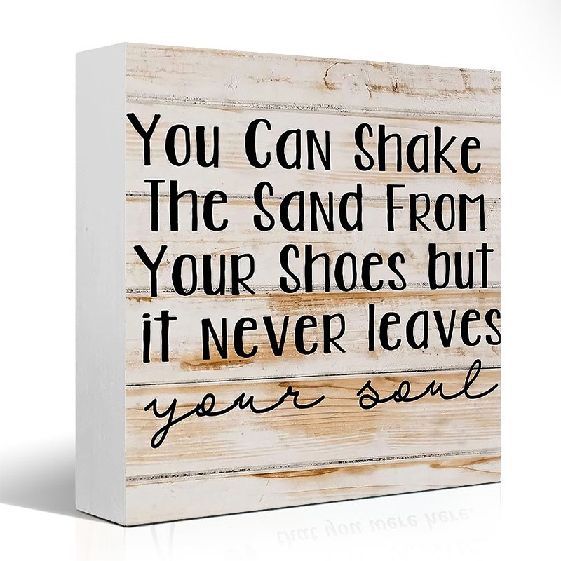 Coastal Style Wood Sign Small Tabletop Ornament Hanging Decor 8*8in