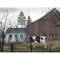 NEW Billy Jacobs Canvas Print COW Picture HOLSTEIN 12″ x 16″ Country Farmhouse