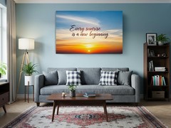 Motivational Canvas Art Sunrise Print Peaceful Landscape Gallery Wrap