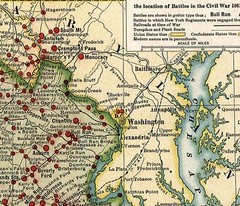 Virginia Civil War Battlefield 1912 Map Military Battles Wall Art Poster Print