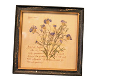Creative Co-Op Bachelor’s Buttons Floral Rustic Wall Decor Hanging Picture NEW