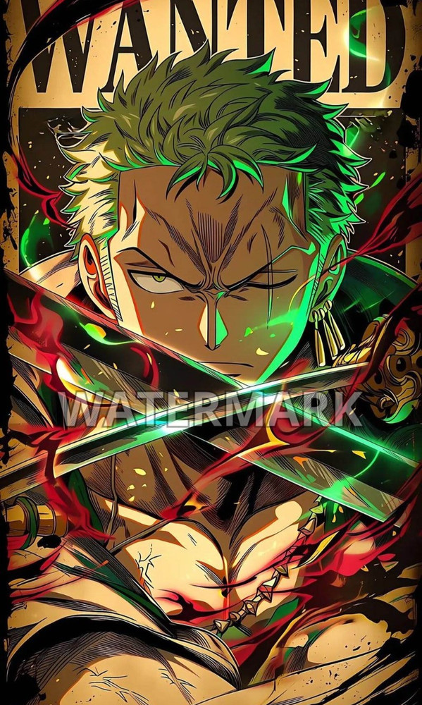 One Piece zoro wanted Poster print 8.5″x14″ glossy photo paper inches home decor