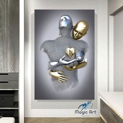 3D Effect Art Home Decor, Modern Home, Canvas Prints, Romantic Art, Love Artwork