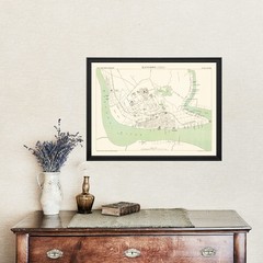 Old Map of Yangon 1888 – Vintage Myanmar Art Wall Decor Prin