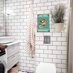 Black Cat Wall Art Vintage Bathroom Decor Poster – «Are You Pooping?»- Bathro…