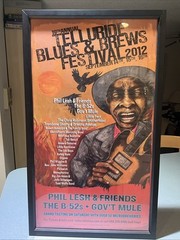 TELLURIDE BLUES & BREWS FESTIVAL 2012 EVENT POSTER FRAMED 29”x17” FREE SH