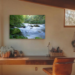 «Waterfalls» Unframed Color Nature Photography Wall Art 32 In. X 47 in .