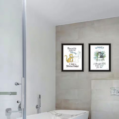 Framed 2-Pieces 14 In. X 18 In. Vignette (I Have a Drinking Problem) Black Wall