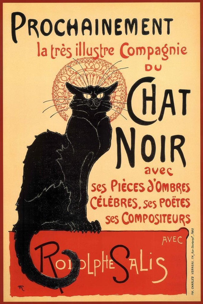 Le Chat Noir The Black Cat French Wall Art Nouveau Art Print Poster 16×24