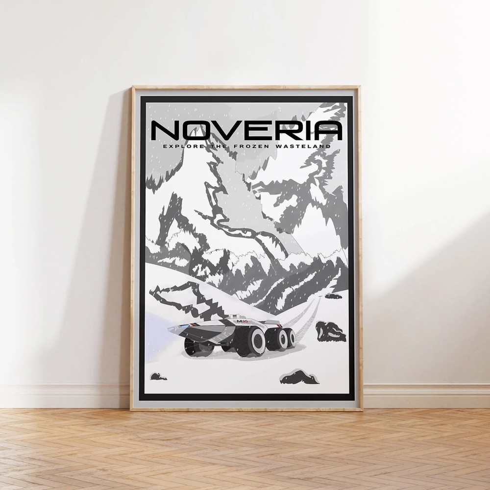 Mass Effect Noveria Travel Poster Sci-Fi Gaming Wall Art Print
