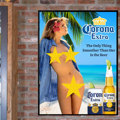 Corona Extra Beer Summer Poster 18×24 Man Cave Bar Decor Mexican Beer Sexy Girl