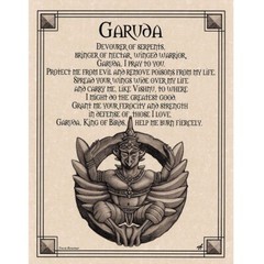Garuda Prayer Poster 8.5 x 11″ Parchment Print NEW