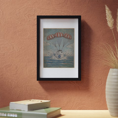 Vintage ARTEMIS SPLASHDOWN Wall Art, NASA Space Decor, Nautical Science Poster