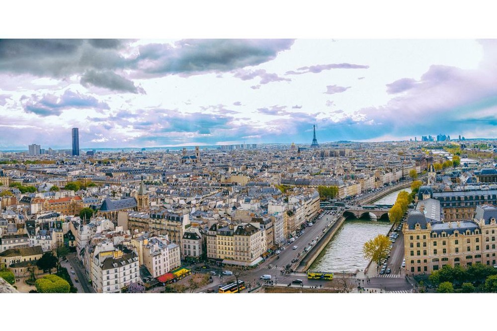 Aerial Panoramic View Of Paris France Photo Art Print Poster 12×36