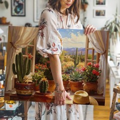 Wall Art Canvas a Cozy Still Life Painting Seen from a Window Ledge Several