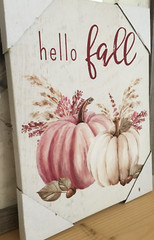 Hello Fall Pumpkins Canvas Painted Wall Art Picture Home Decor 11″x14″ NANTUCKET